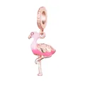 Rose gold flamingo charm with pink enamel and crystals for DIY bracelet making - Rose Gold Gradient Enamel (0) / Pink Flamingo
