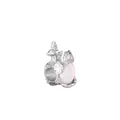 Silver bird charm with pink opal stone for DIY bracelets and jewelry making - Phoenix