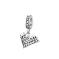 Silver Colosseum charm pendant with sparkling crystals for DIY charm bracelets - Roman Colosseum (27)