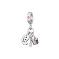 Silver artist charm featuring colorful palette, paintbrush and paint bucket pendants - Palette and Brush (28)