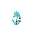 Blue enamel chameleon charm bead in silver-tone alloy for DIY jewelry bracelets - Blue Chameleon (29)