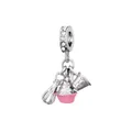Silver charm featuring a baking whisk, pink cupcake, and measuring cup with zircons - Creative Baking Set (33)