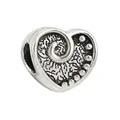Vintage heart shaped silver alloy charm bead with spiral patterns for DIY jewelry - Spiral Texture Heart