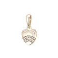 Golden heart-shaped charm with sunburst engraving and pavé set crystals for bracelets - Golden Pave Heart (16)