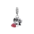 Silver sewing charm with red enamel dress, scissors and vintage sewing machine - Handmade Tailoring Set (34)
