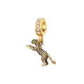 Golden leopard charm with black spots and zircon-studded bail for DIY bracelets - Golden Leopard (35)