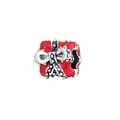 Red enamel Christmas gift box bead charm with silver bow and sparkling cubic zirconia stones - Red Gift Box Style (9)