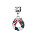 Christmas wreath charm with red bow and crystal for DIY jewelry making pendants - Christmas Wreath Style