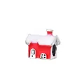Christmas red house charm with white enamel snow for DIY bracelet and earring jewelry - Snowy Red Roof House