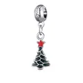 Christmas tree charm with green enamel and red star for DIY jewelry making - Christmas Tree Style B (9)