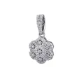 Sparkling copper flower charm pendant with micro-pave cubic zirconia floral petals - Six-Petal Flower Style