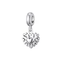 Elegant silver heart leaf charm pendant with hollow pattern for DIY beaded bracelets - Hollow Heart Pattern Style