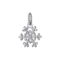 Micro-paved cubic zirconia snowflake pendant in copper with a brilliant silver-tone finish - Pave Zirconia Snowflake Style