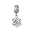 Elegant snowflake charm pendant in copper with zircon inlays for DIY jewelry making - Snowflake Style