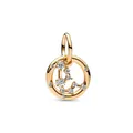 Exquisite rose gold hollow Libra zodiac charm featuring sparkling cubic zirconia stones - Libra (1)