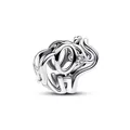 Polished silver elephant charm with zircon eyes and hollow 3D carving for jewelry DIY - Elephant Pattern Style (1)