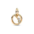 Detail of gold constellation charm with sparkling star-shaped crystals and zircons - Starry Sky Theme Style (5)