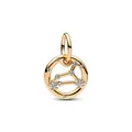 Golden constellation charm with Leo zodiac sign pattern and sparkling white zircons - Leo (10)