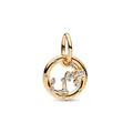 Golden zodiac leo charm bead with sparkling cubic zirconia stars for DIY jewelry - Leo Constellation Style (12)