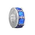 Charm in lega d'argento con pietre blu rettangolari per bracciali e collane DIY - taglia standard / Blu (6)