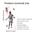 Detailed Halloween window sticker layout featuring zombie and bloody handprints 45x100cm - Walking Zombie and Bloody Handprints Style (BDJ16500)