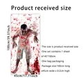 Detailed dimension guide showing a 45x100cm bloody zombie window sticker for Halloween - Zombie Silhouette Style (BDJ16501)