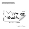 Detaillierte Maße der Happy Birthday Wandtattoo 60x30cm für die Geburtstagsdekoration - Schwarze Künstlerische Schriftart (M10166) / 30x60cm