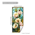 Film de fenêtre style vitrail avec motifs fleurs et abeilles, taille 100x45 cm - Style Fleurs Abeille (D16021-YJ) / 45x100cm