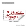 Detailansicht des 60x30cm Happy Birthday Wandtattoos mit roten Herzen und Kunstschrift - Rote Herzschriftart (M10167) / 30x60cm