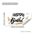 Detailansicht des selbstklebenden Happy Birthday Wandtattoos mit 60x30cm Abmessungen - 30x60cm
