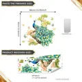 Dimensiones detalladas de vinilos decorativos de pavo real con tamaño final de 86x85 cm - Estilo Floral Peonía Pavo Real (TJ11012)