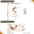 Purple moon and butterfly gold foil wall sticker for kids bedroom decor - 30*70cm