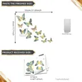 Détail de 4 stickers muraux papillon DIY avec comparaison de taille iPhone 13 Pro Max - Autocollants de Papillon Irisés Créatifs (TJ11013)