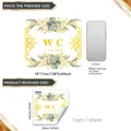 Αυτοκόλλητο τοίχου WC Lounge 18x17cm με οδηγό μεγεθών και σύγκριση πραγματικών διαστάσεων - Μπλε Κίτρινο Περίγραμμα WC Lounge (TJ14105)