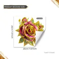 Close-up of purple floral toilet sticker with gold outline and 20cm size detail - TJ13515 (20x20cm)