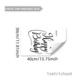 Detail of Happy Birthday wall sticker showing adhesive material and dimensions 40x30cm - Black Cursive Font (M10174) / 30x40cm