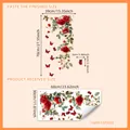 Double-sided rose and butterfly window decals with self-adhesive floral vinyl design - 30x60cm