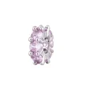 Runde 18k vergoldete Charm-Perle mit rosa Zirkonia-Inlays und Zahnraddesign am Rand - Hellviolett