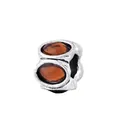 Vintage silver charm with amber orange stones for bracelets and necklaces - Tan