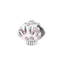 Silberner Muschel-Charm mit rosa Strasssteinen für DIY-Armbänder und Modeschmuck - Rosa