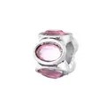 Charm vintage con tre pietre rosa ovali per bracciali e collane in stile retrò - Rosa