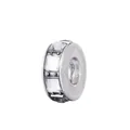 Silver charm spacer bead with square-cut clear crystals for DIY bracelet making - White