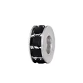 Silver bead with black crystal stones and wheel design for DIY jewelry bracelets - Black