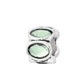 Ciondolo vintage in argento con pietre ovali verde chiaro per bracciali o collane - verde chiaro