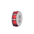 DIY charm bead in silver finish with a circle of vibrant red square cut zircon stones - Red