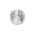 Silver bead charm with sparkling pink crystals for DIY bracelet jewelry designs - Pink Rhinestone Round Bead (3)