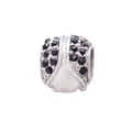 Ladybug charm bead in silver with white enamel and black rhinestones for DIY bracelets - Black and White Enamel Insect (4)