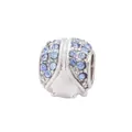 Macro shot of a silver ladybug charm bead with light blue crystals for DIY bracelets - Light Blue Ladybug (7)