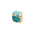 Nautical charm with blue enamel waves and golden dolphin relief for DIY bracelets - Cyan Dolphin Pattern (2)