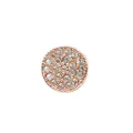 Elegant rose gold plated round clip charm with sparkling pavé cubic zirconia - Rose Gold Inlaid with White Rhinestone (1) / Rose Gold